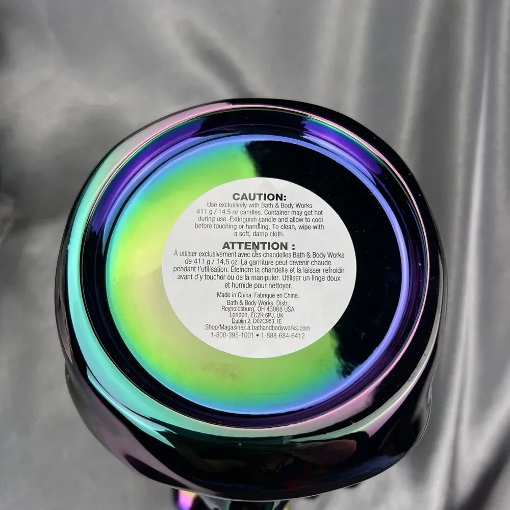 Bath‎ & Body Works HALLOWEEN 2025 Iridescent Dripping Skull 3 Wick Candle Holder
